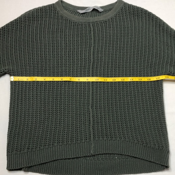 Athleta Sweater Womens Sage Green Open Weave Crew Neck Cotton Blend Size XXS - Picture 16 of 16